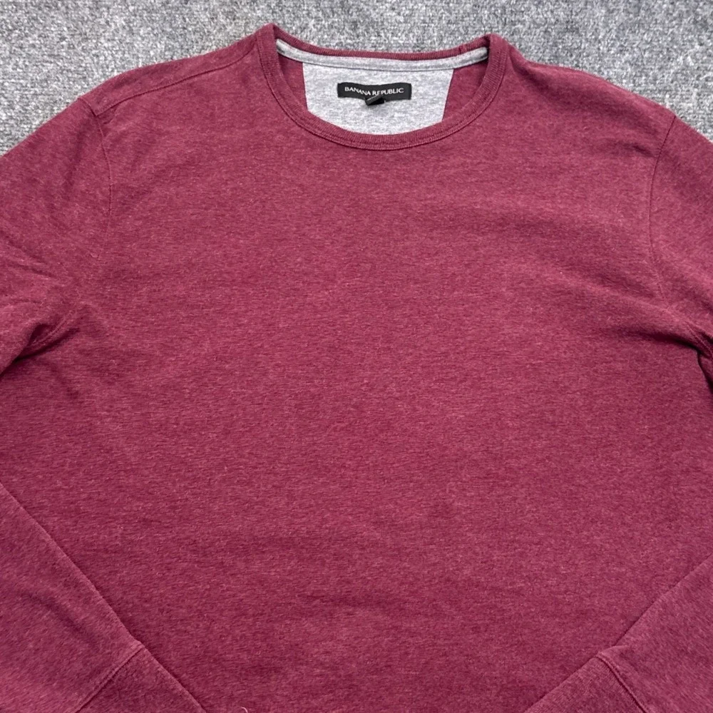 Banana Republic Heavyweight T Shirt Mens Size Large Red Long Sleeve Crew Neck